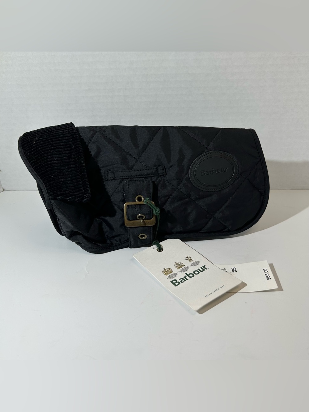 NWT Barbour Reversible Quilted Dog Coat Fleece Black XS
